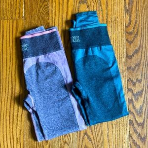 🆕VS Pink Seamless Workout Tights Set of Two Small